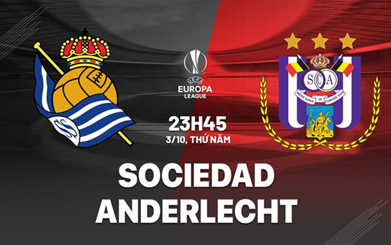 Tip kèo bóng đá trận Real Sociedad vs Anderlecht uk88