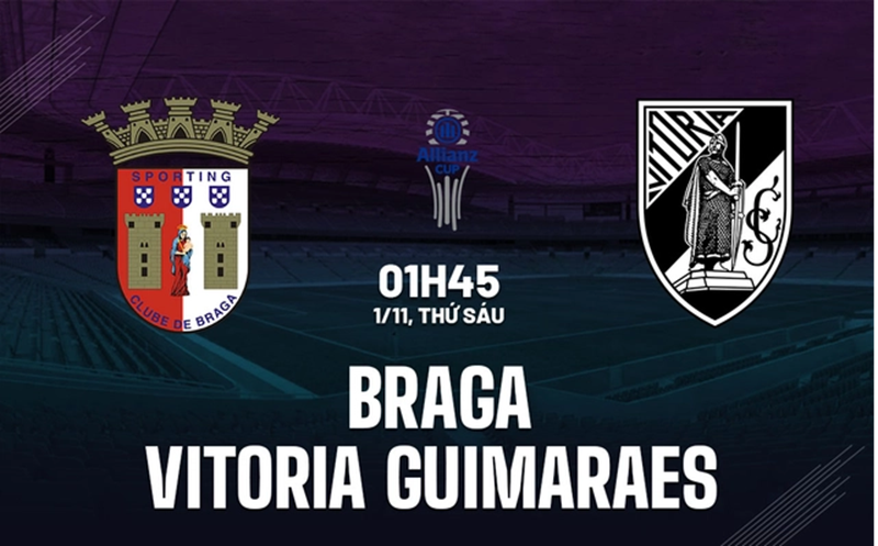 Tip kèo bóng đá trận Sporting Braga vs Vitoria Guimaraes uk88